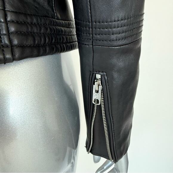 Michael Kors moto leather women jacket size 6 US - Picture 5 of 8